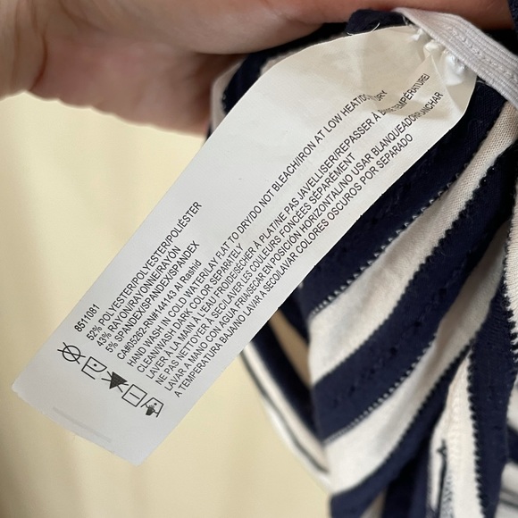 Point Zero Striped T Shirt with Scrunched Sides Size Medium - Picture 7 of 7